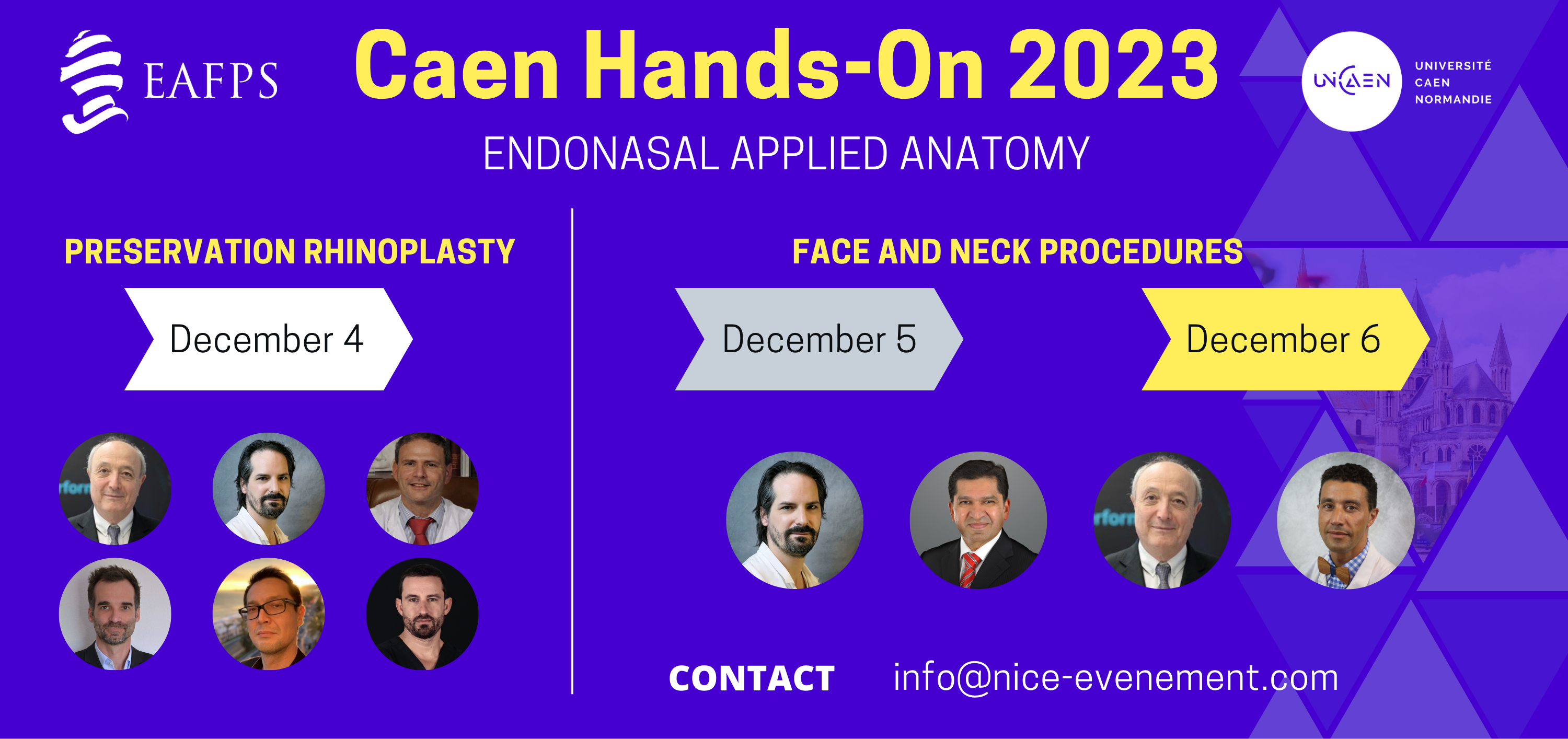 CAEN HANDS-ON RHINOPLASTY AND FACELIFT 4-5-6 DECEMBRE 2023